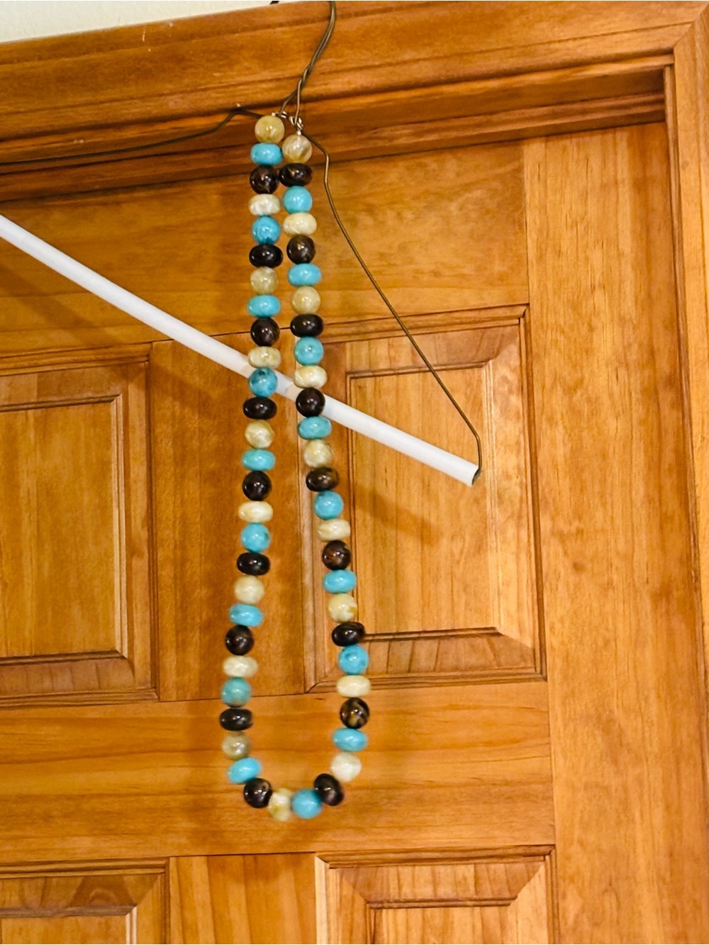 Turquoise, Brown and Cream Beaded Necklace - Women Jewelry